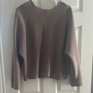 A New Day Classic Ribbed Crewneck Sweatshirt Taupe